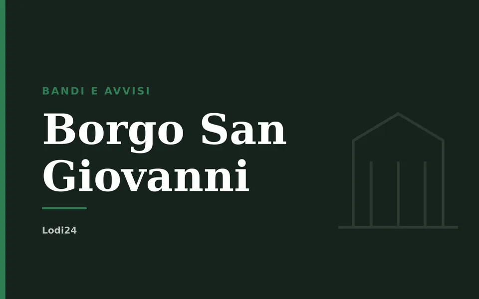 Borgo San Giovanni: Bandi e avvisi