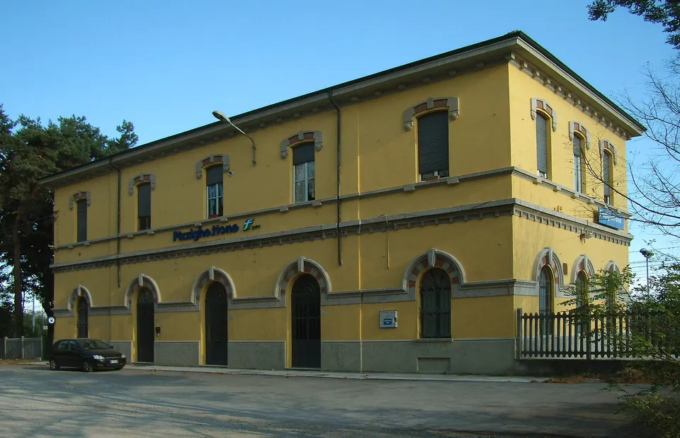 Railway station in Pizzighettone (CR), Italy